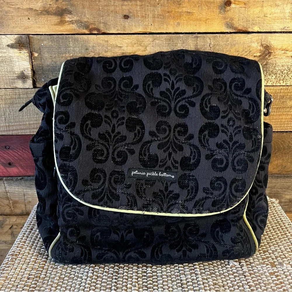Petunia Pickle Bottom Black Diaper Bag Backpack